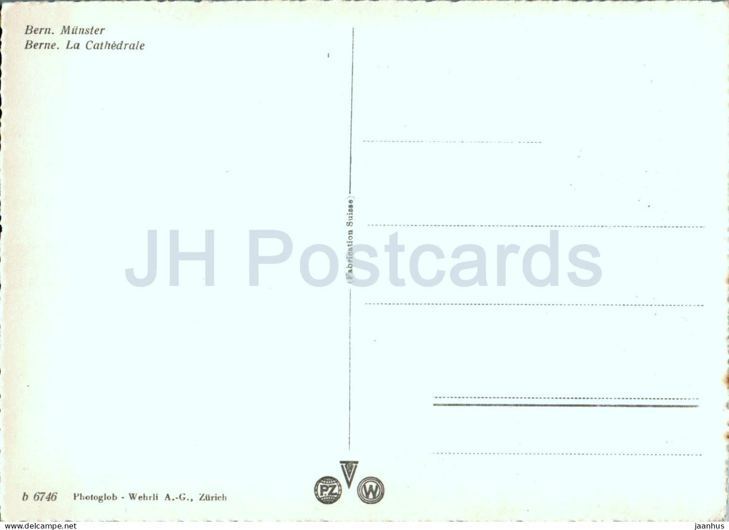 Bern - Berne - Munster - La Cathedrale - cathedral - 6746 - old postcard - Switzerland - unused
