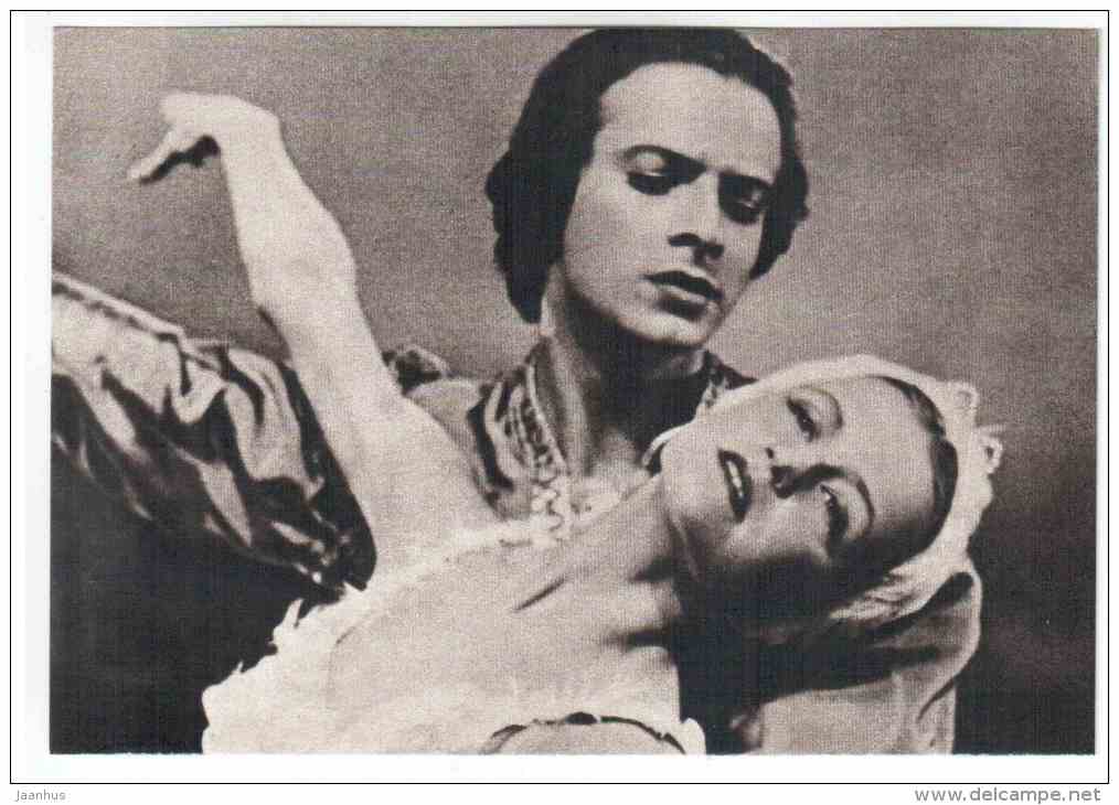 Odette and the Prince (V. Loo) in the Swan Lake - Helmi Puur ballerina - ballet - 1979 - Estonia USSR - unused - JH Postcards