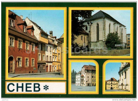 Cheb - architecture - town views - Czechoslovakia - Czech - unused - JH Postcards