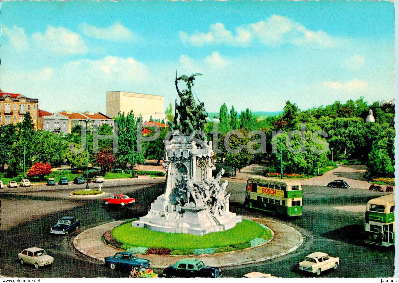 Lisboa - Lisbon - Monumento aos Mortos da Guerra Peninsular - Monument - bus - car - 755/175 - 1968 - Potugal - used - JH Postcards