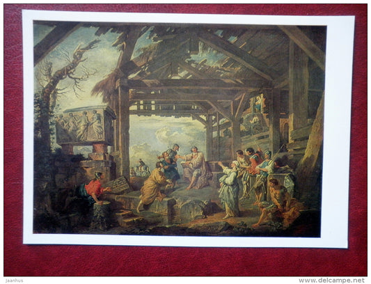 painting by Giovanni Paolo Panini , Rome . View of the Forum - italian art - unused - JH Postcards