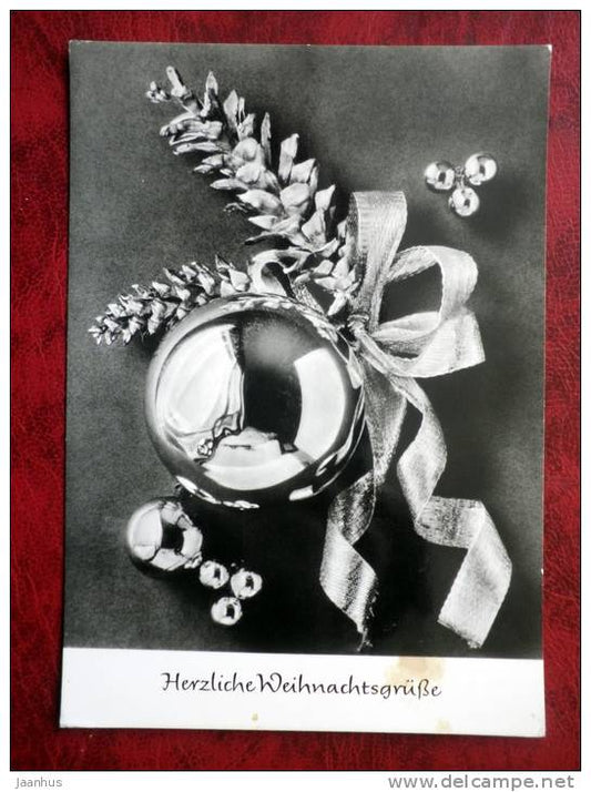 Christmas greetings - Herzliche Weihnachtsgrüsse - decorations - 1979 ? - DDR - unused - JH Postcards