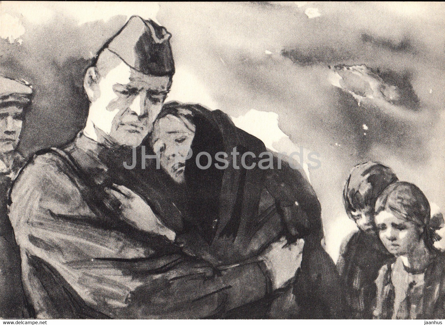 Fate of a Man by Mikhail Sholokhov - illustration by Kukryniksy - To the War - 1966 - Russia USSR - unused - JH Postcards