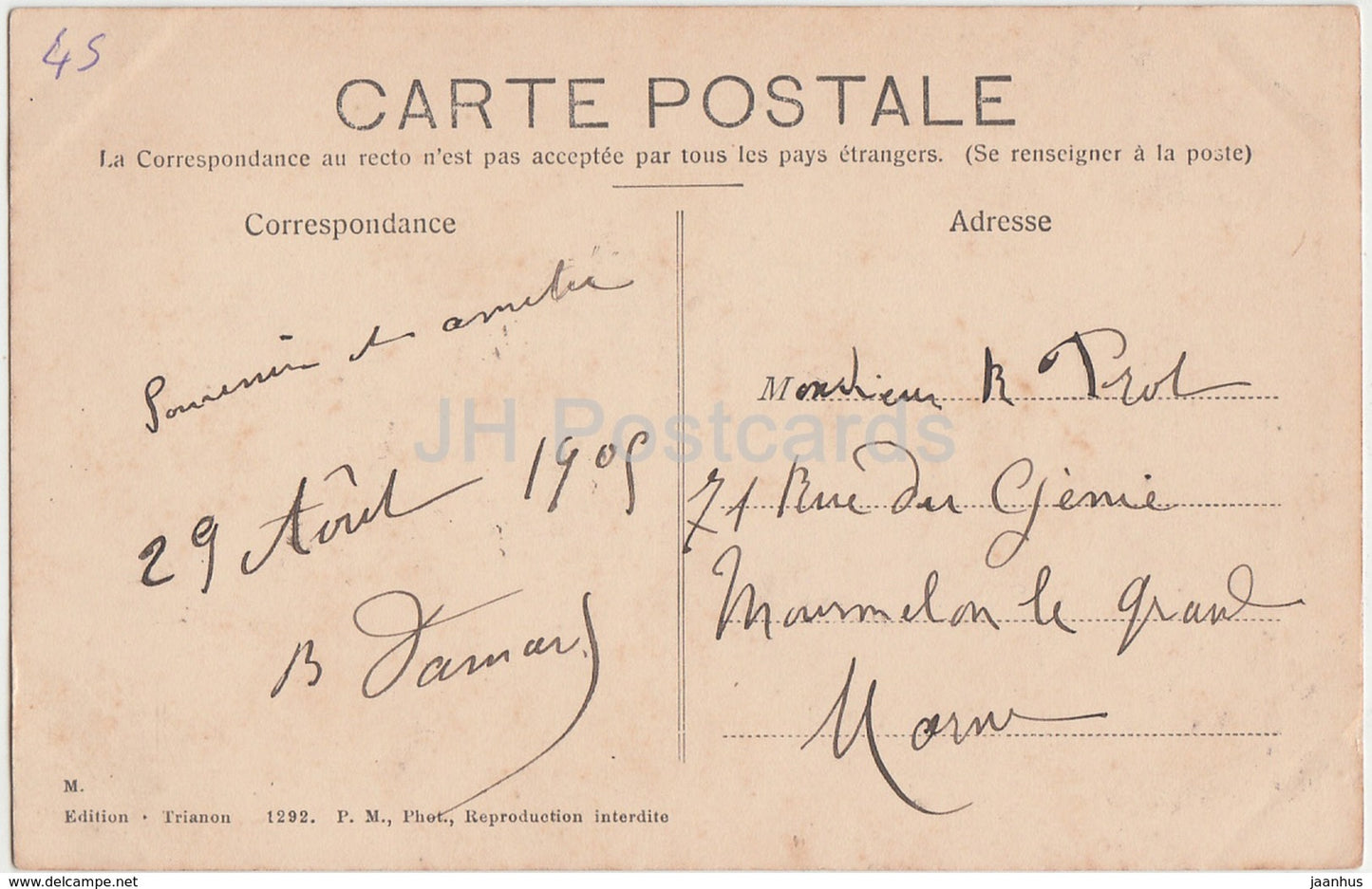 Ste Genevieve des Bois - Donjon du Chateau qu'habita Francois I - castle - old postcard - France - used