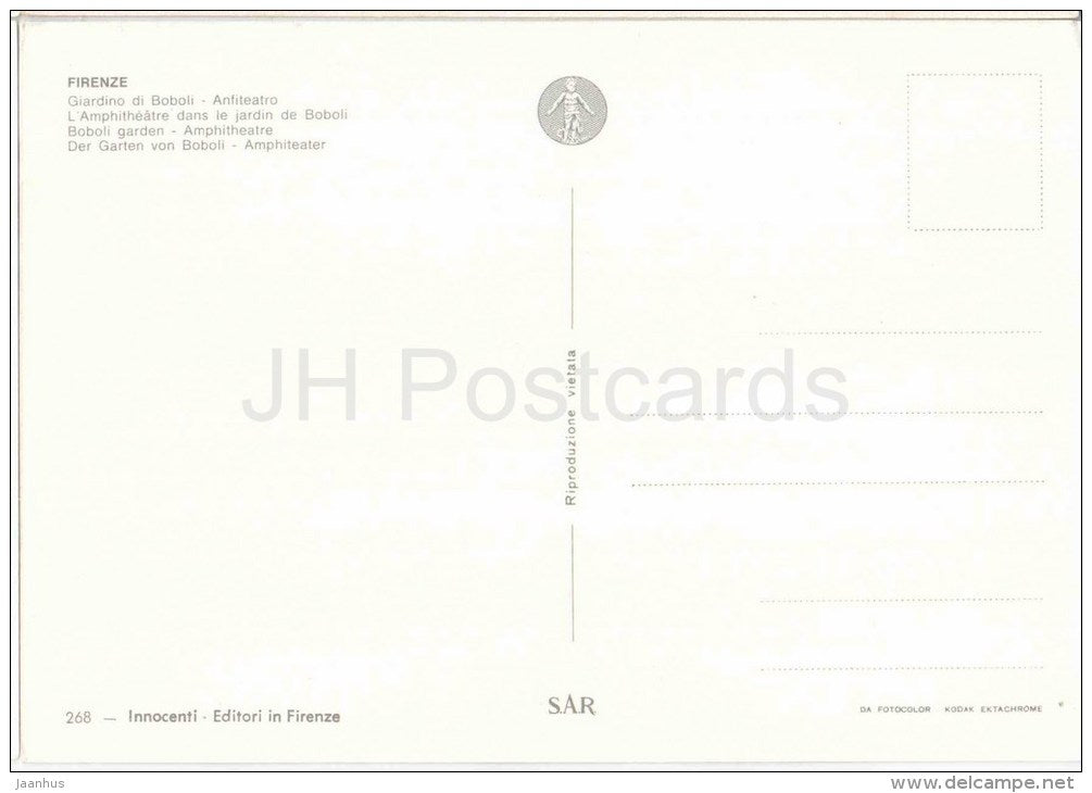 Giardino di Boboli , Anfiteatro - Boboli Garden , Amphitheatre - Firenze - Toscana - 268 - Italia - Italy - unused - JH Postcards