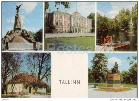 Russalka monument - Kadriorg Palace - Peter´s House - Tallinn - Estonia USSR - 1972 - unused - JH Postcards