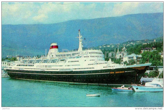 liner Taras Shevchenko - ship - Crimea - Yalta - 1979 - Ukraine USSR - unused - JH Postcards