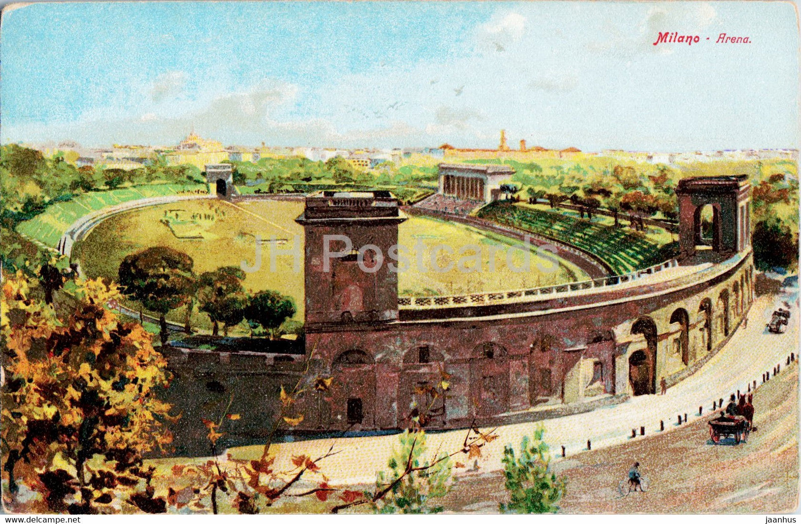 Milano - Milan - Arena - stadium - illustration - 1941-15 - old postcard - Italy - used - JH Postcards
