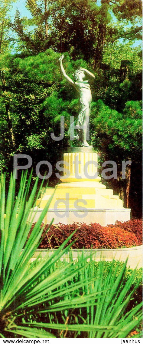Sochi - Dendrarium - The Dancer sculpture - 1979 - Russia USSR - unused - JH Postcards