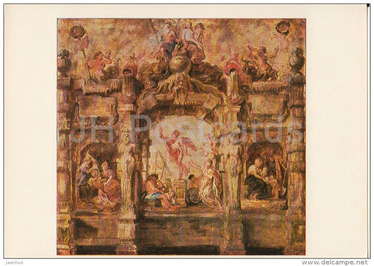 painting by Peter Paul Rubens - Mercury Departing from Antwerp - Flemish art - Russia USSR - 1980 - unused - JH Postcards