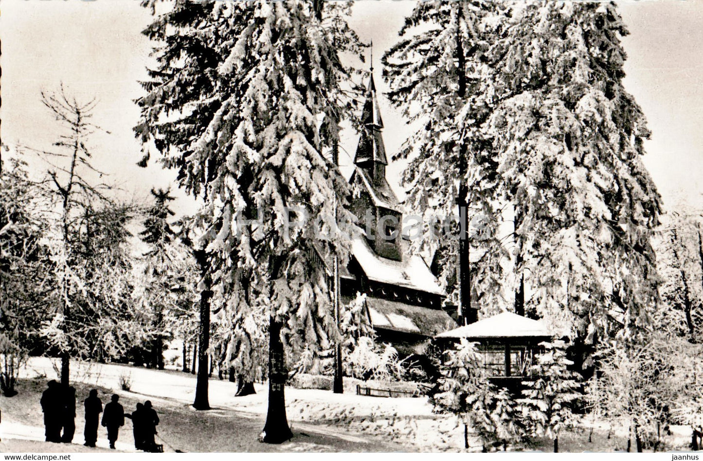 Hanenklee - Das Holzkirchlein - old postcard - 1955 - Germany - used - JH Postcards