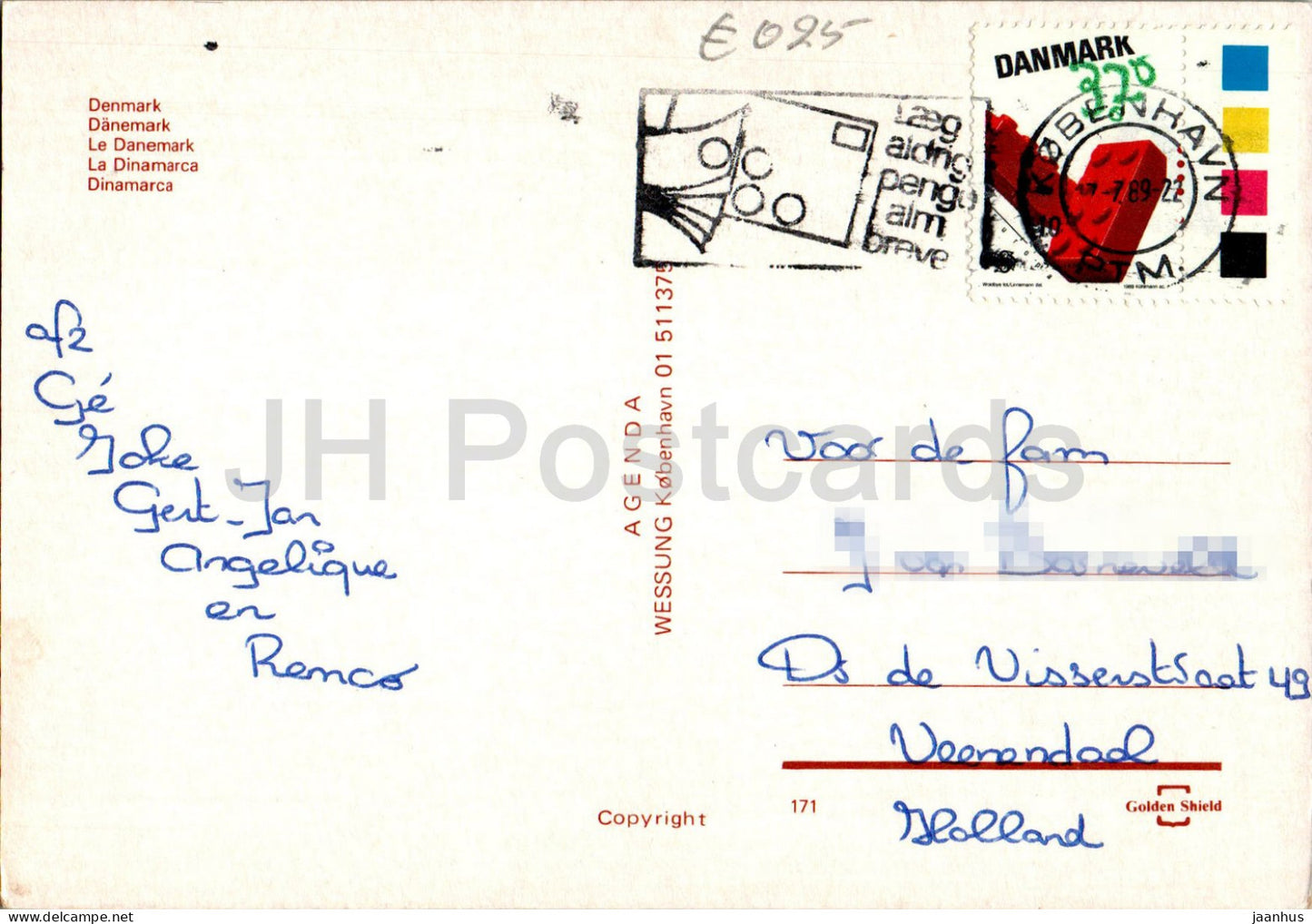 Petite Sirène - Place de l'Hôtel de Ville - Tivoli - Garde Royale - moulin à vent - multiview - 171 - 1989 - Danemark - d'occasion 