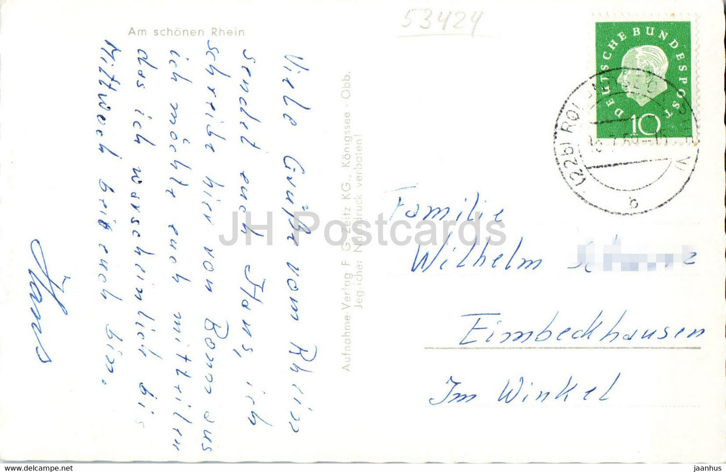 Das Siebengebirge - Königswinter - Petersberg - Drachenfels - Rolandsbogen - alte Postkarte - 1959 - Deutschland - gebraucht