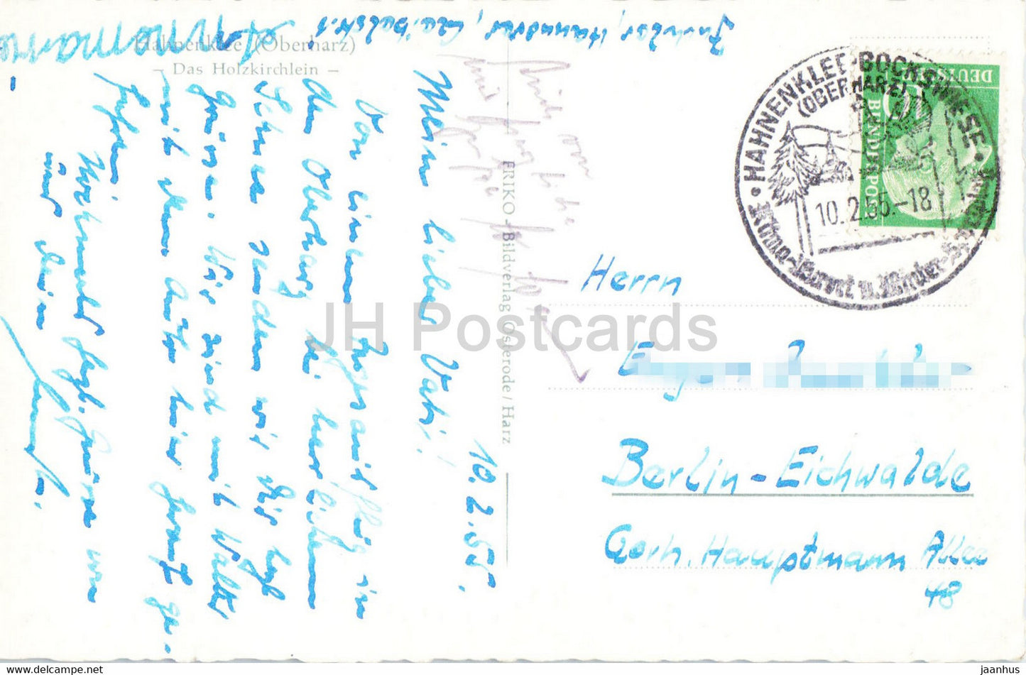Hanenklee - Das Holzkirchlein - old postcard - 1955 - Germany - used