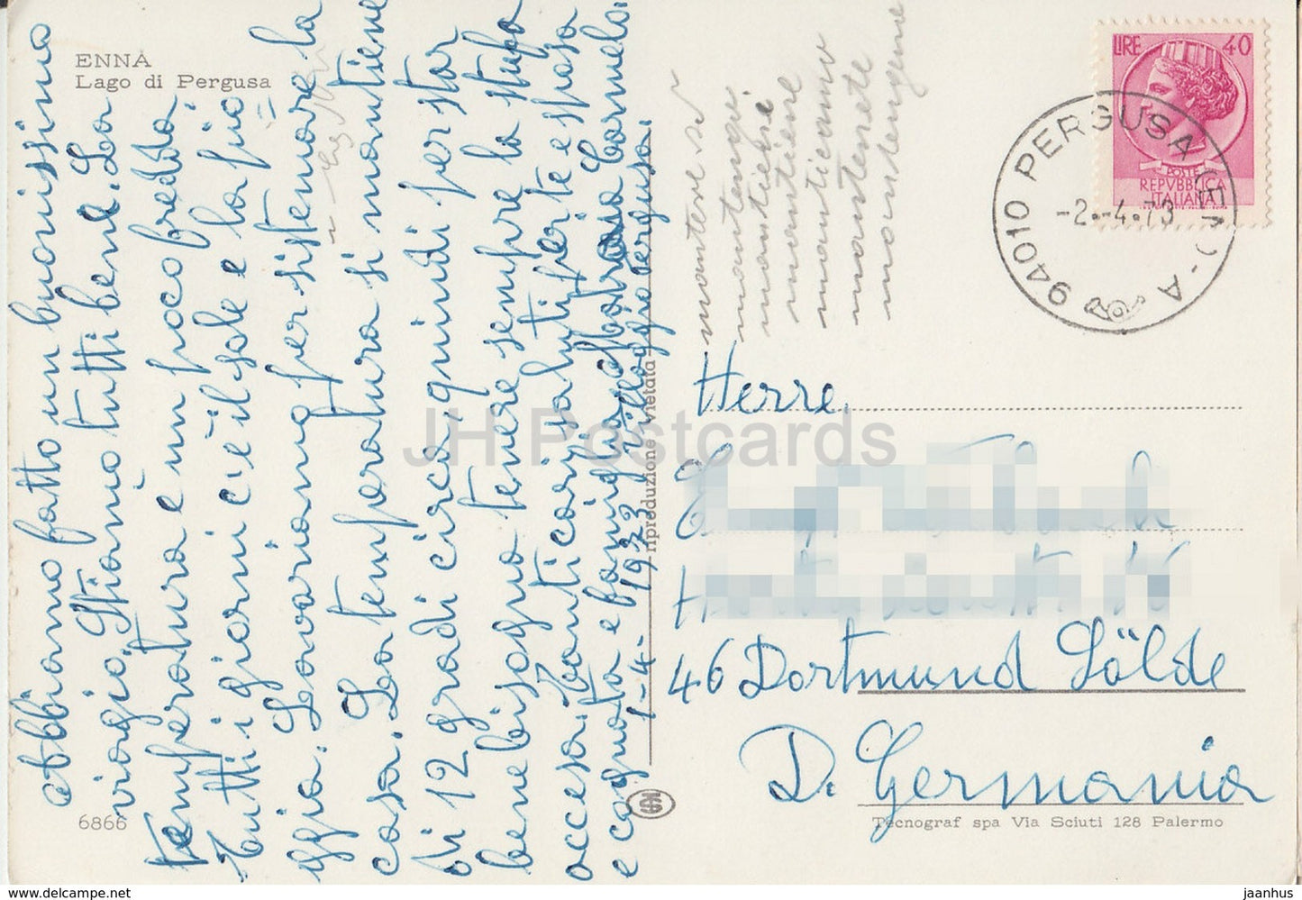 Enna - Lago di Pergusa - lake - 6866 - Italy - 1973 - used