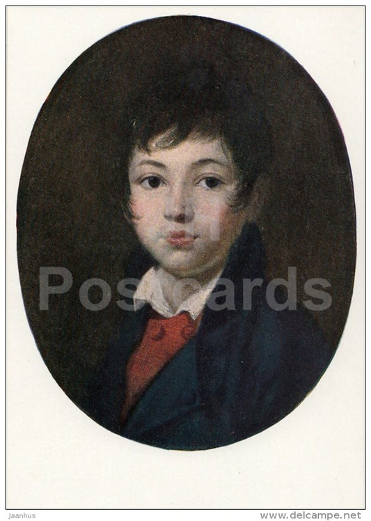 painting by O. Kiprensky - Portrait of a Boy Tshelischev , 1809 - Russian Art - 1964 - Russia USSR - unused - JH Postcards