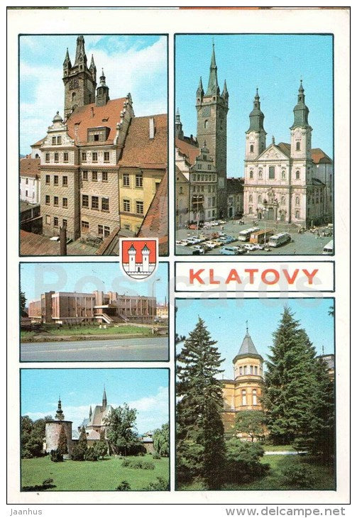 Klatovy - town views - architecture - Czechoslovakia - Czech - used - JH Postcards