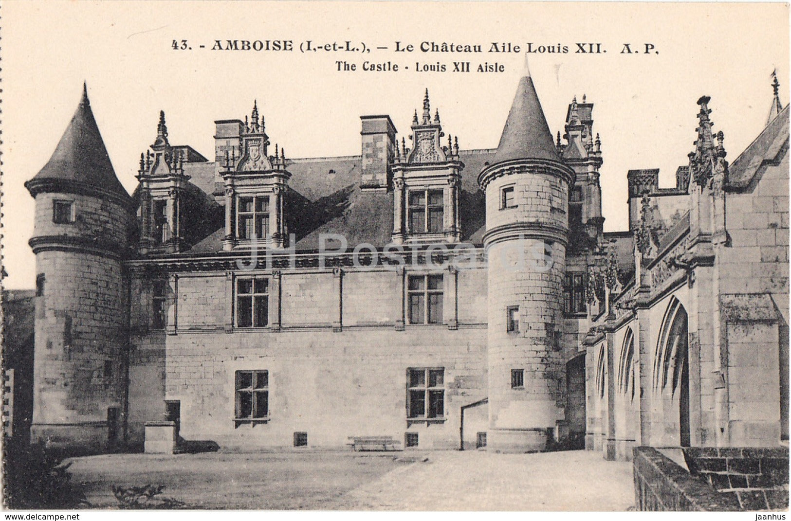 Amboise - Le Chateau Aile Louis XII - castle - 43 - old postcard - France - unused