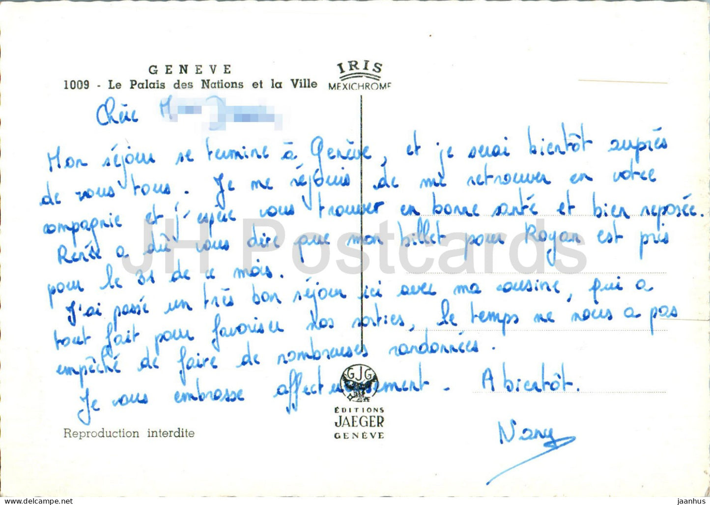 Genève - Geneve - Le Palais des Nations et la Ville - 1009 - Suisse - occasion 