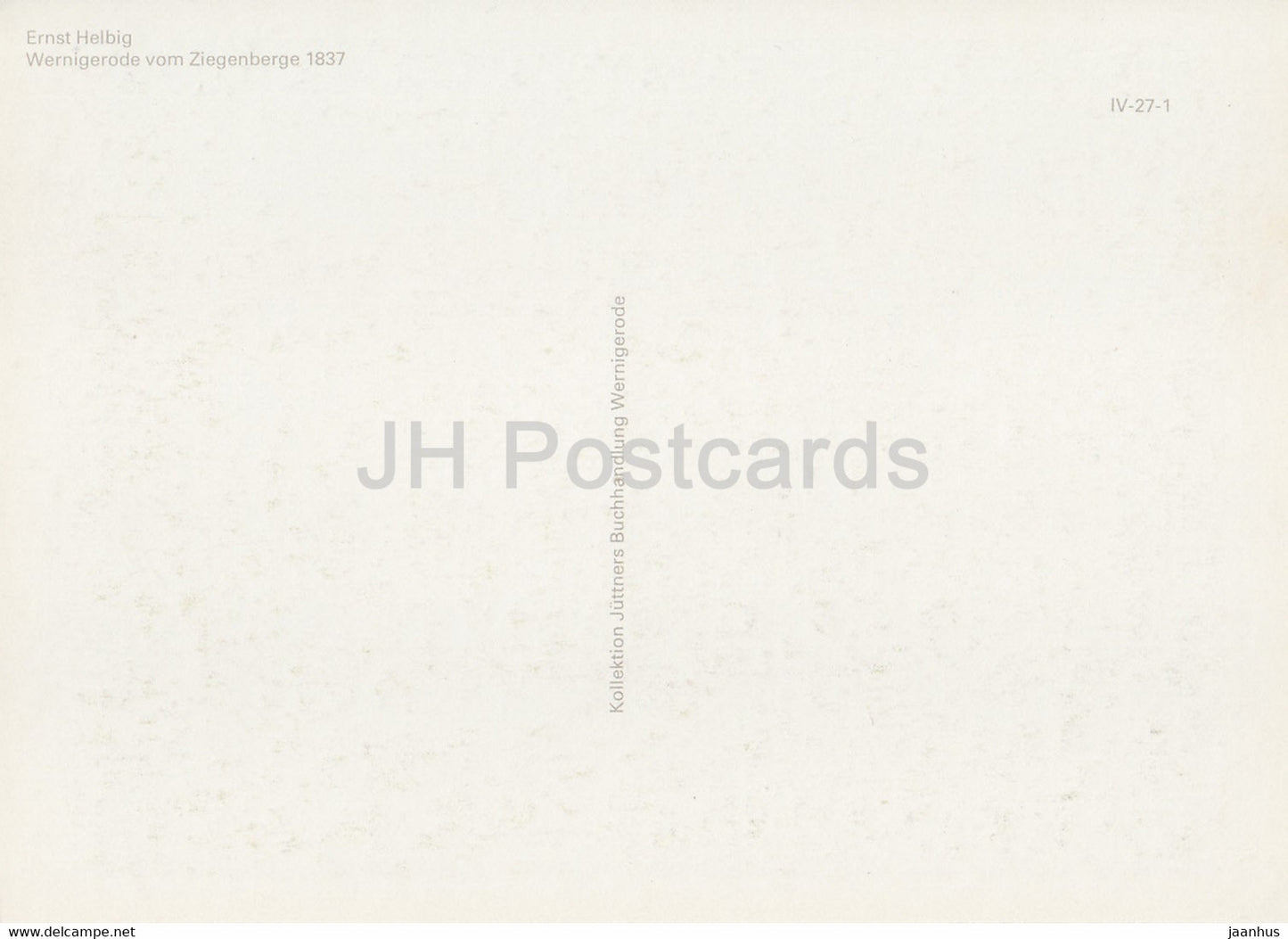 Wernigerode vom Ziegenberge 1837 - art by Ernst Helbig - DDR Germany - unused