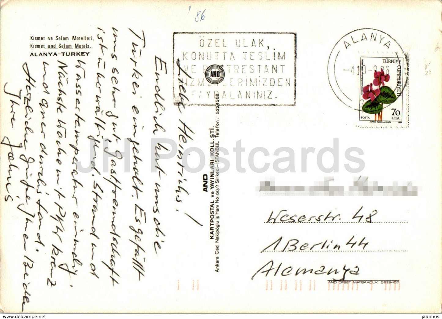 Alanya - Kismet and Selam motels - car - multiview - 1986 - Turkey - used