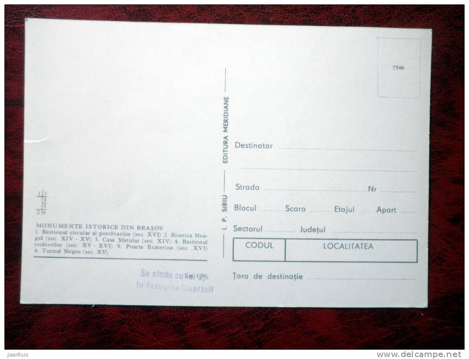 Brasov - historical monuments of Brasov - Romania - unused - JH Postcards