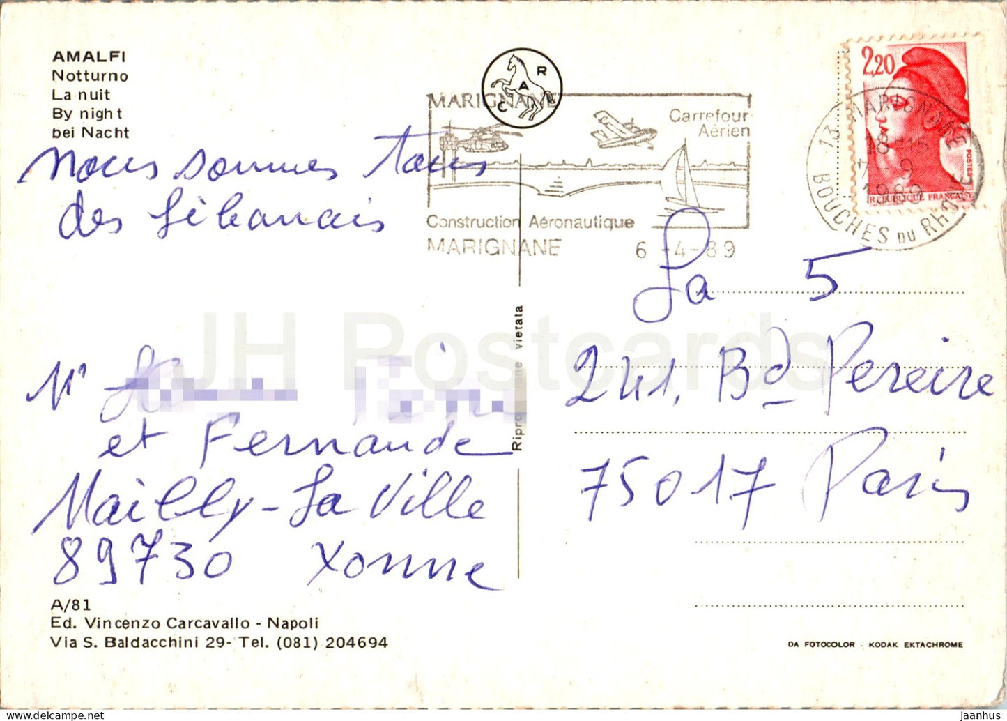 Amalfi - Notturno - By Night - 81 - 1989 - Italy - used