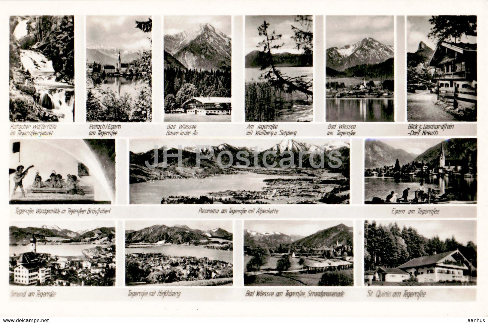 Rottach - Bad Wiessee - Leonhardstein - Tegernsee - St Quirin - old postcard - Germany - unused - JH Postcards