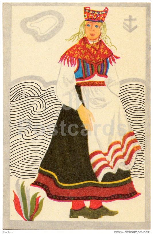 Saaremaa Kihelkonna - Folk Costumes of Estonian Islands - national costumes - 1973 - Estonia USSR - unused - JH Postcards