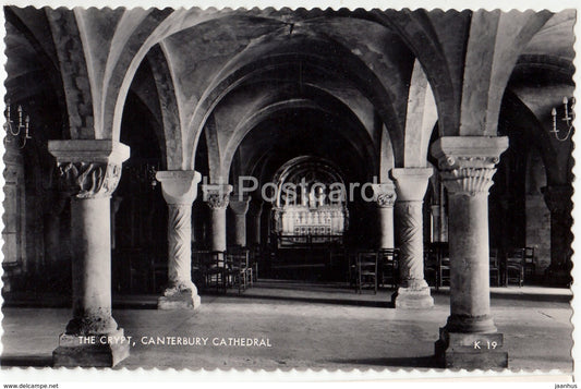 Canterbury Cathedral - The Crypt - K 19 - 1961 - United Kingdom - England - used - JH Postcards