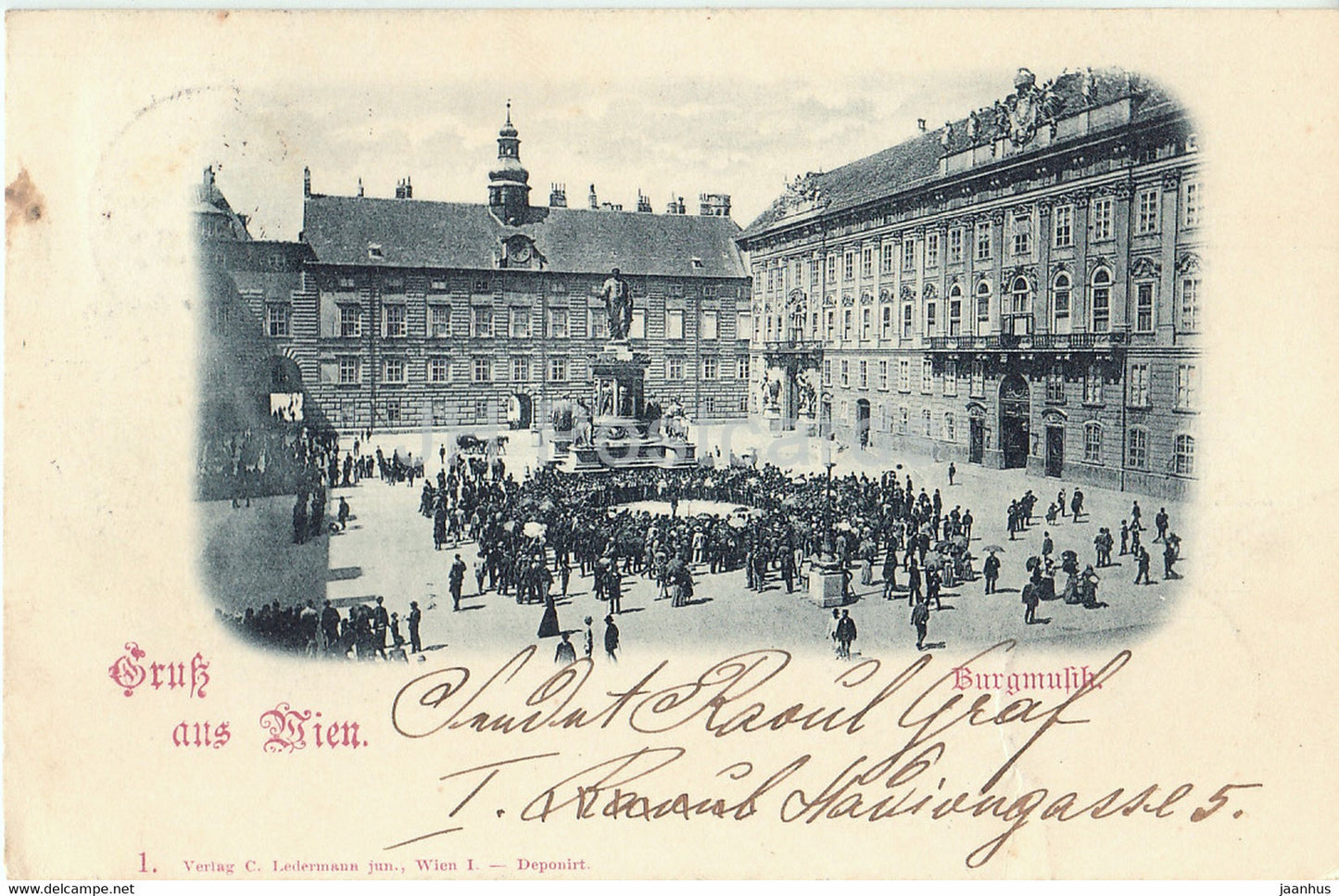 Gruss aus Wien - Vienna - Burgmusik - old postcard - 1897 - Austria - used - JH Postcards