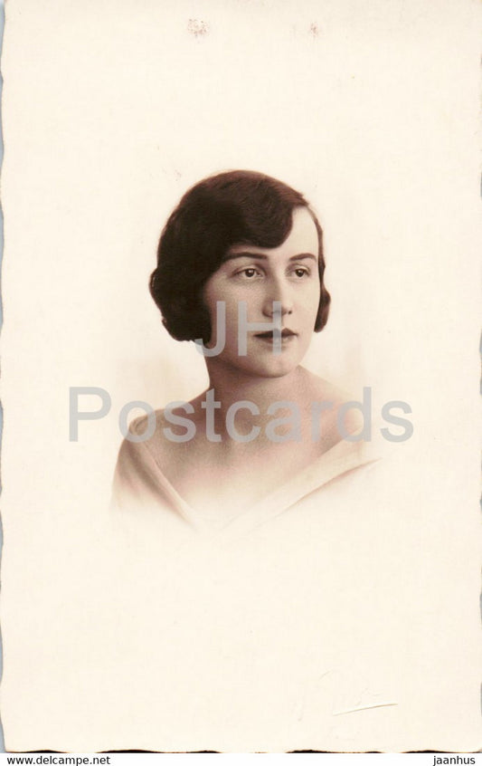 woman portrait - A. Piol - old postcard - France - unused - JH Postcards