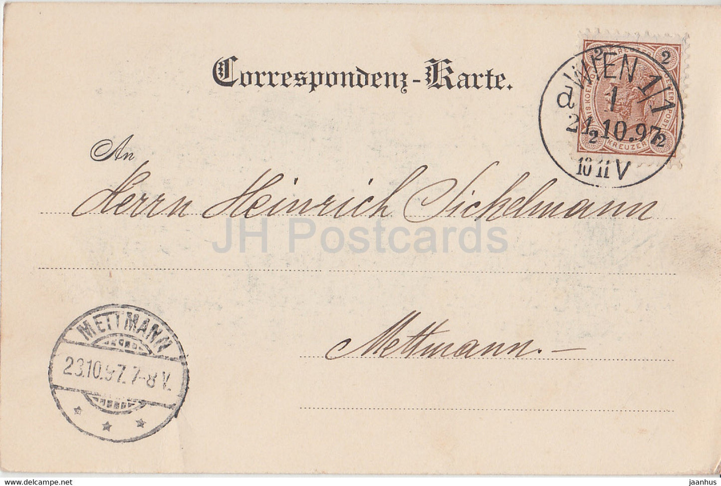 Gruss aus Wien - Wien - Burgmusik - alte Postkarte - 1897 - Österreich - gebraucht