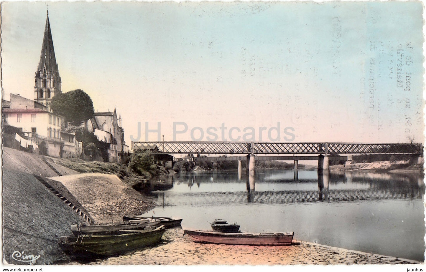 Langon - La Garonne - bridge - 19 - 1959 - old postcard - France - used - JH Postcards