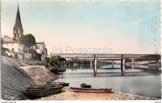 Langon - La Garonne - bridge - 19 - 1959 - old postcard - France - used - JH Postcards