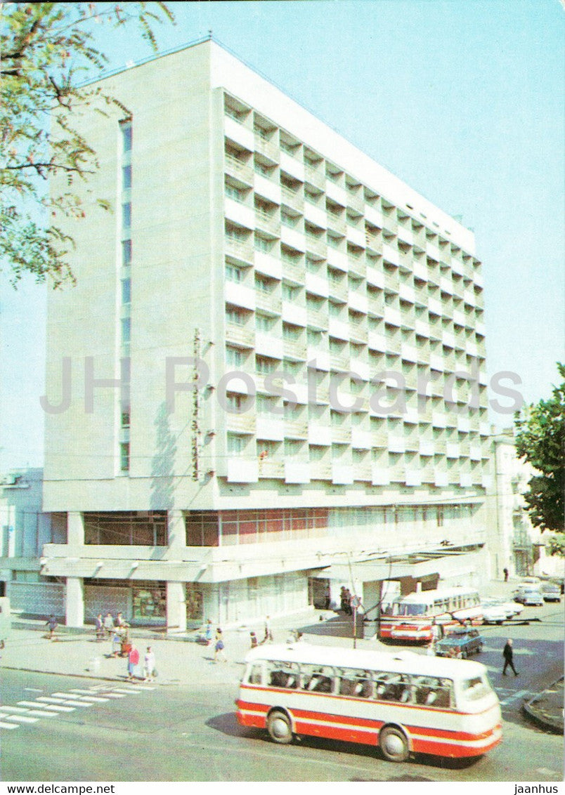 Odessa - hotel Chernoe More (Black Sea) - bus - postal stationery - 1981 - Ukraine USSR - unused - JH Postcards