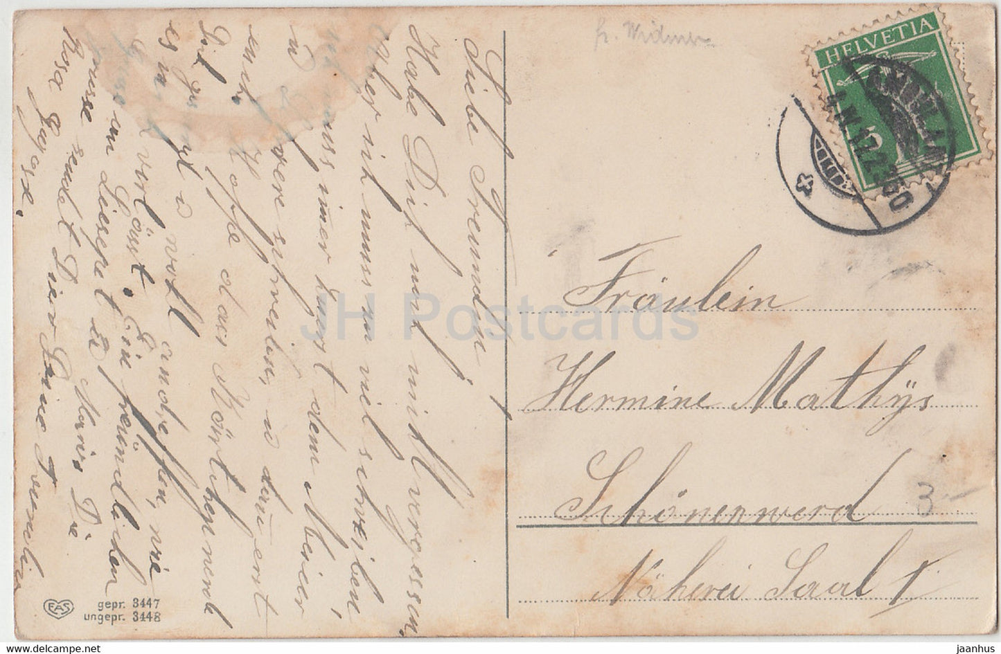 Carte de vœux de Pâques - Herzinnigen Ostergruss - poulet - EAS 3448 - carte postale ancienne - 1917 - Allemagne - utilisé