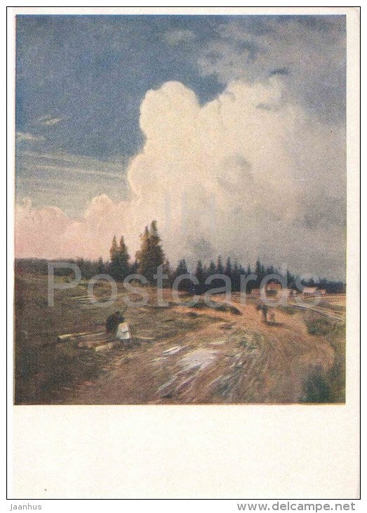 painting by F. Vasilyev - After the Storm - snow - russian art - unused - JH Postcards