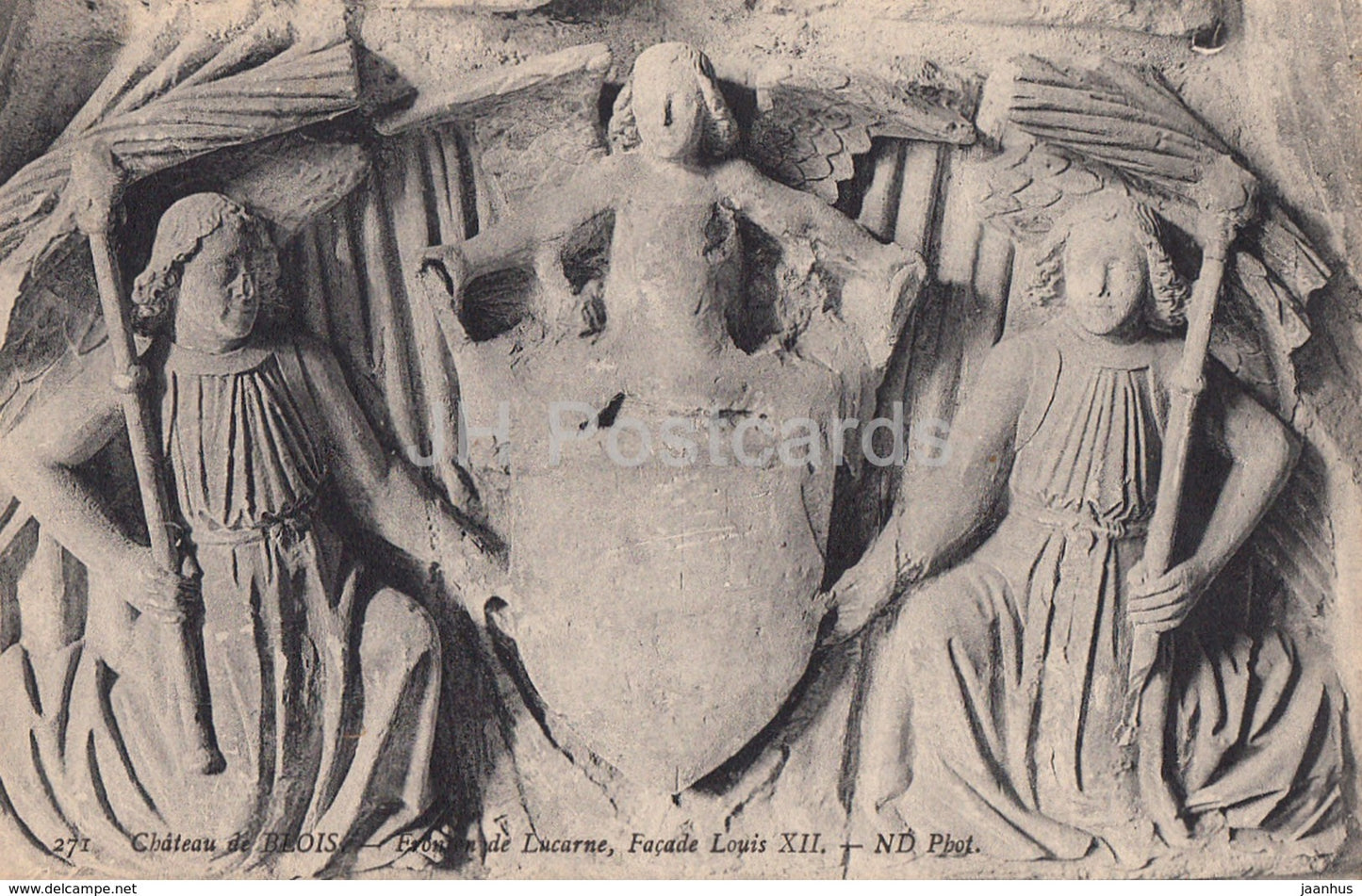 Chateau de Blois - Fronton de Lucarne - Facade Louis XII - castle - 271 - old postcard - France - unused