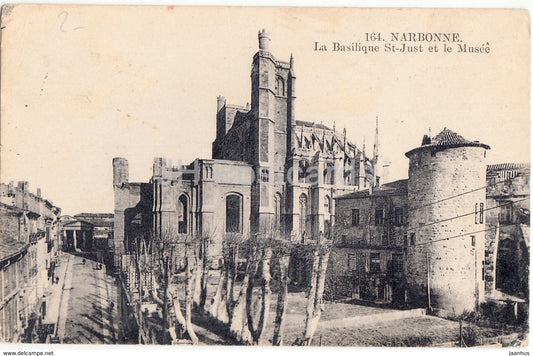 Narbonne - La Basilique St Just et le Musee - cathedral - 164 - 1930 - old postcard - France - used - JH Postcards