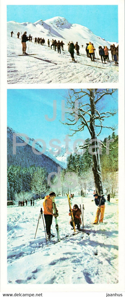 Dombay - Dombai - On the Slalom Route - Before a Walking Tour - skiing - 1983 - Russia USSR - unused - JH Postcards