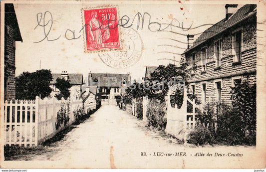 Luc sur Mer - Allee des Deux Cousins - 93 - old postcard - 1933 - France - used - JH Postcards