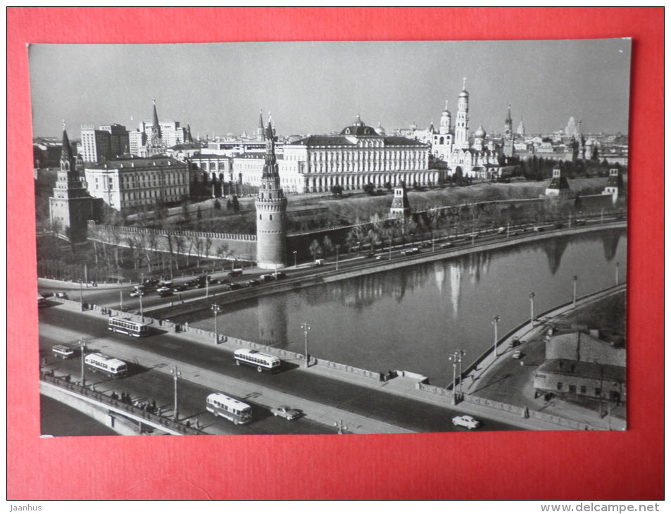 View of the Kremlin - bridge - Moscow Kremlin - 1964 - Russia USSR - unused - JH Postcards