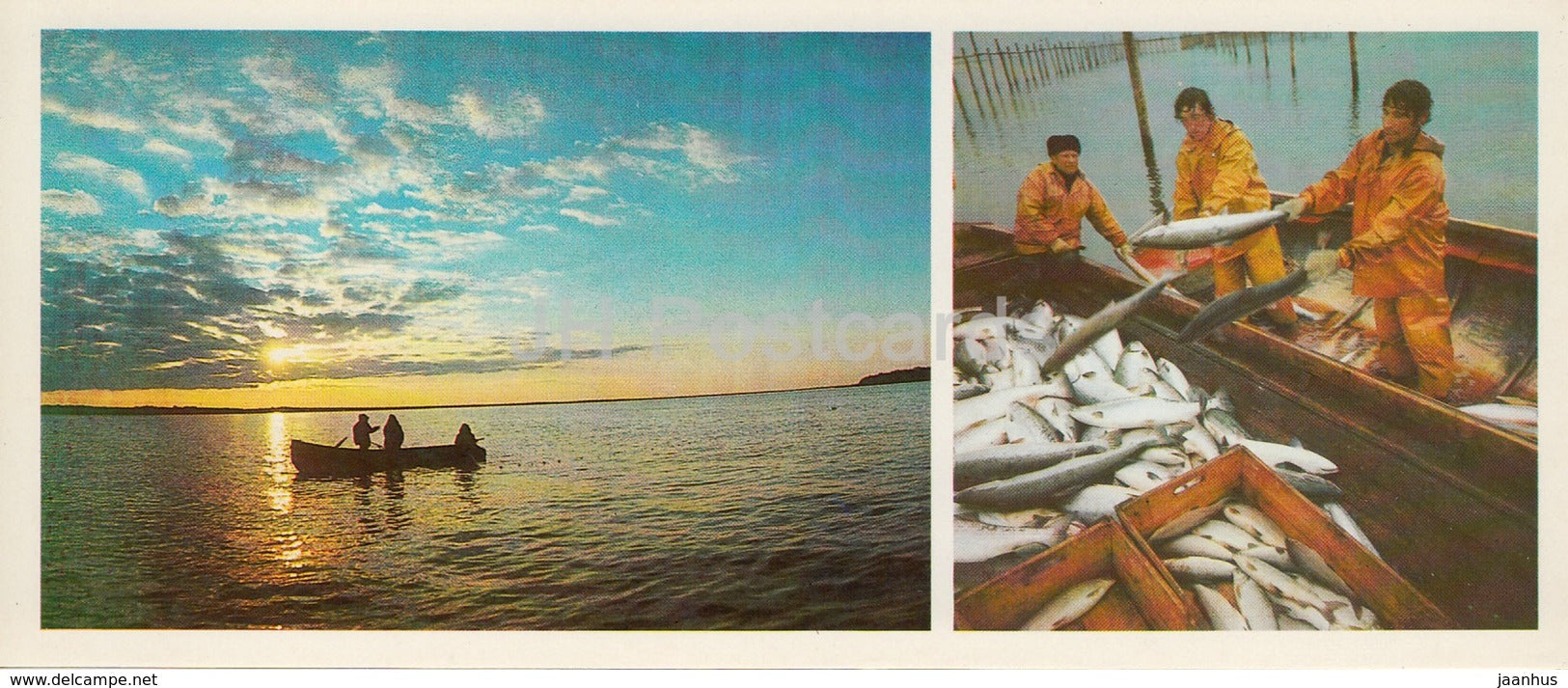 Fishing - fishermen - Komi Republic - 1984 - Russia USSR - unused - JH Postcards