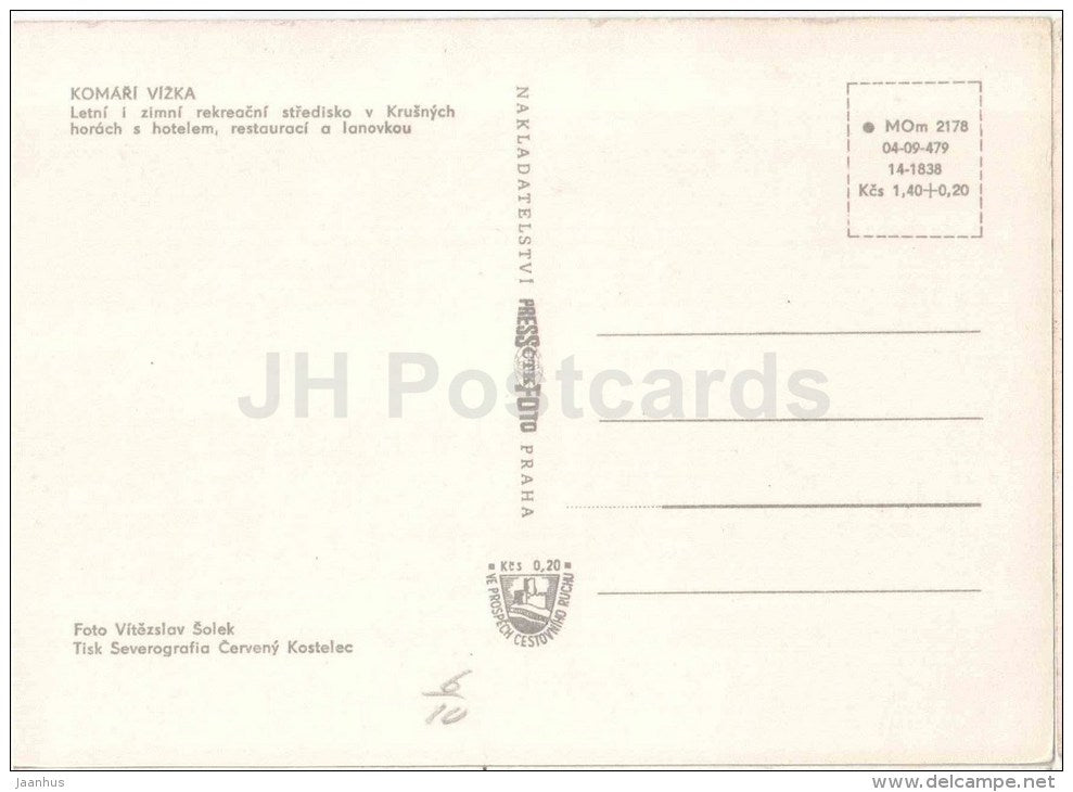 Komari Vizka - Czechoslovakia - Czech - unused - JH Postcards