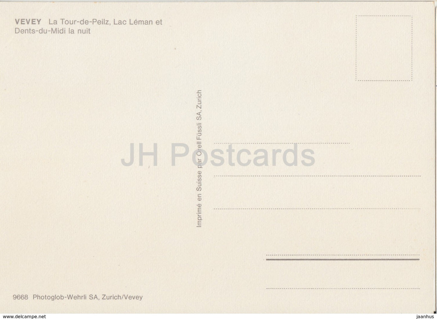 Vevey - La Tour de Peilz - Lac Leman - Dents-du-Midi la nuit - 9668 - Switzerland - unused