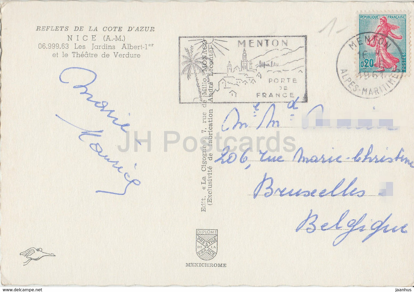 Nizza - Les Jardins Albert I - Theatre de Verdure - Garten - Reflets de la Cote d'Azur - 1961 - Frankreich - gebraucht