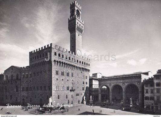 Firenze - Florence - Piazza della Signoria - Signoria Square - old postcard - 1955 - Italy - used - JH Postcards