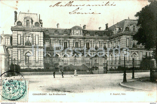 Chaumont - La Prefecture - old postcard - 1905 - France - used - JH Postcards