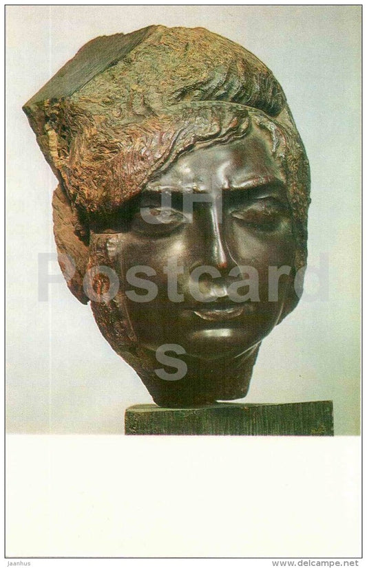 sculpture by Stepan Erzia - Portrait of a Woman , 1927 - russian , soviet , mordvin art - unused - JH Postcards